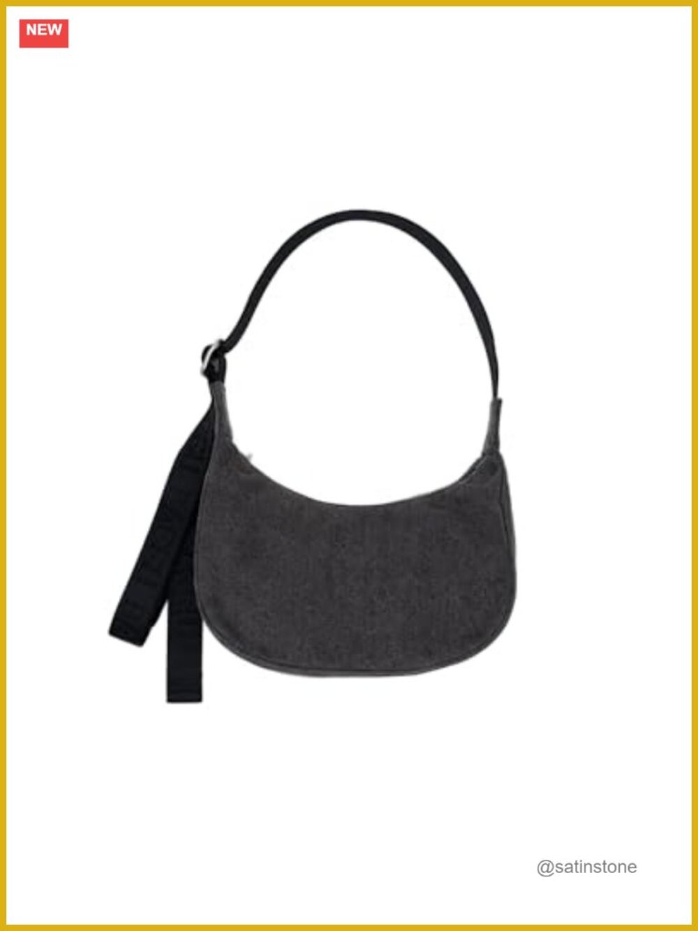 Small Denim Crescent Bag Cotton Adjustable Strap Shoulder Bag